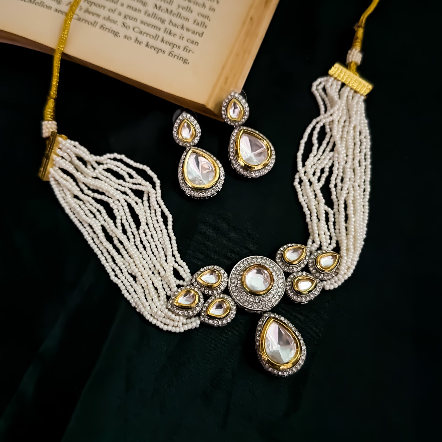 Alice Kundan Pearl Necklace Set