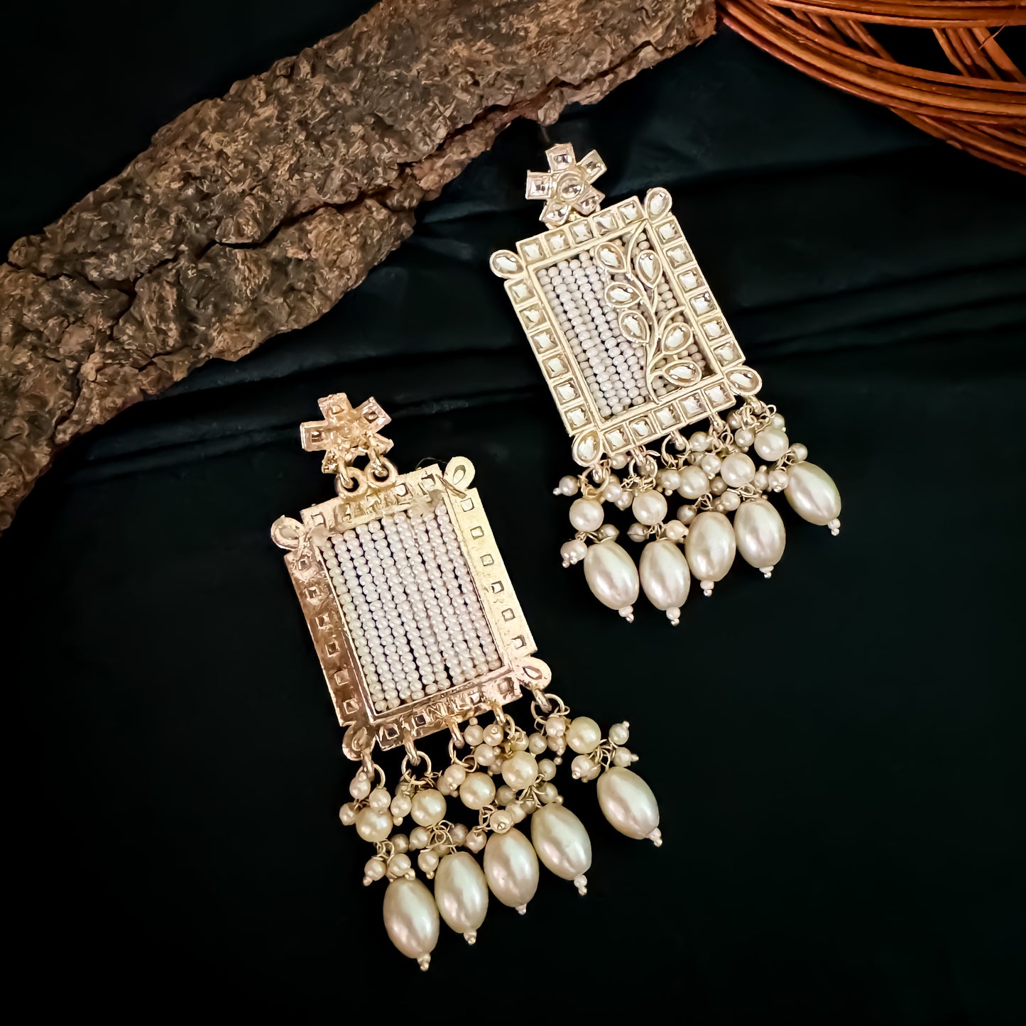Janki Pearl Earrings - Golden/Ivory