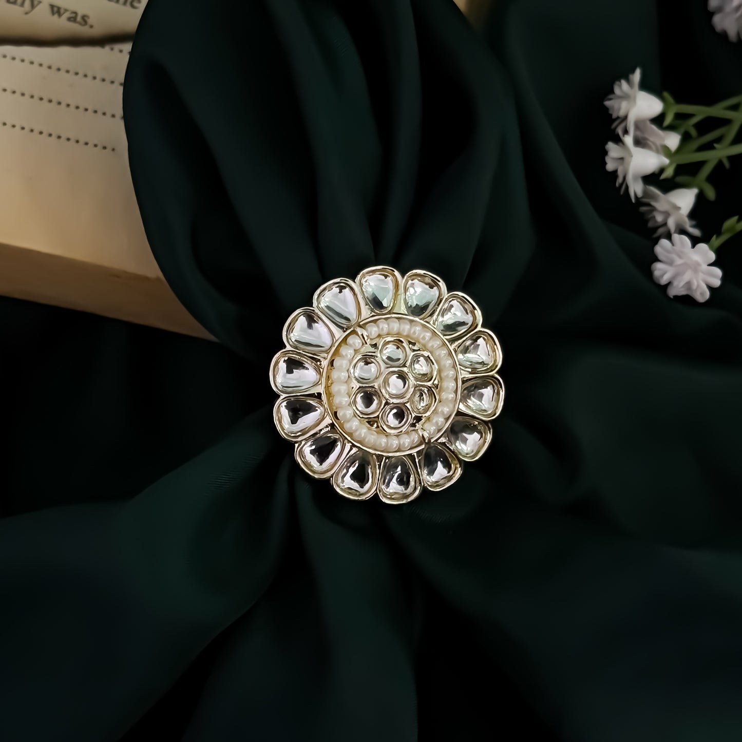 Avni Dabi kundan Adjustable Ring