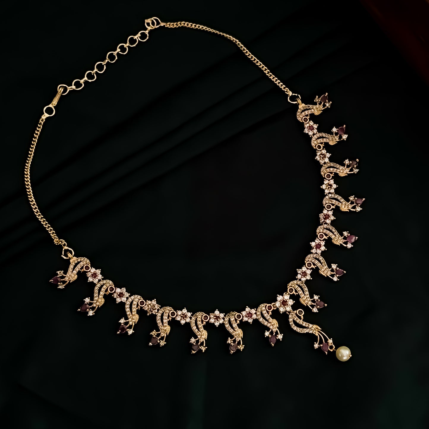 Peacock Pallete AD Necklace Set