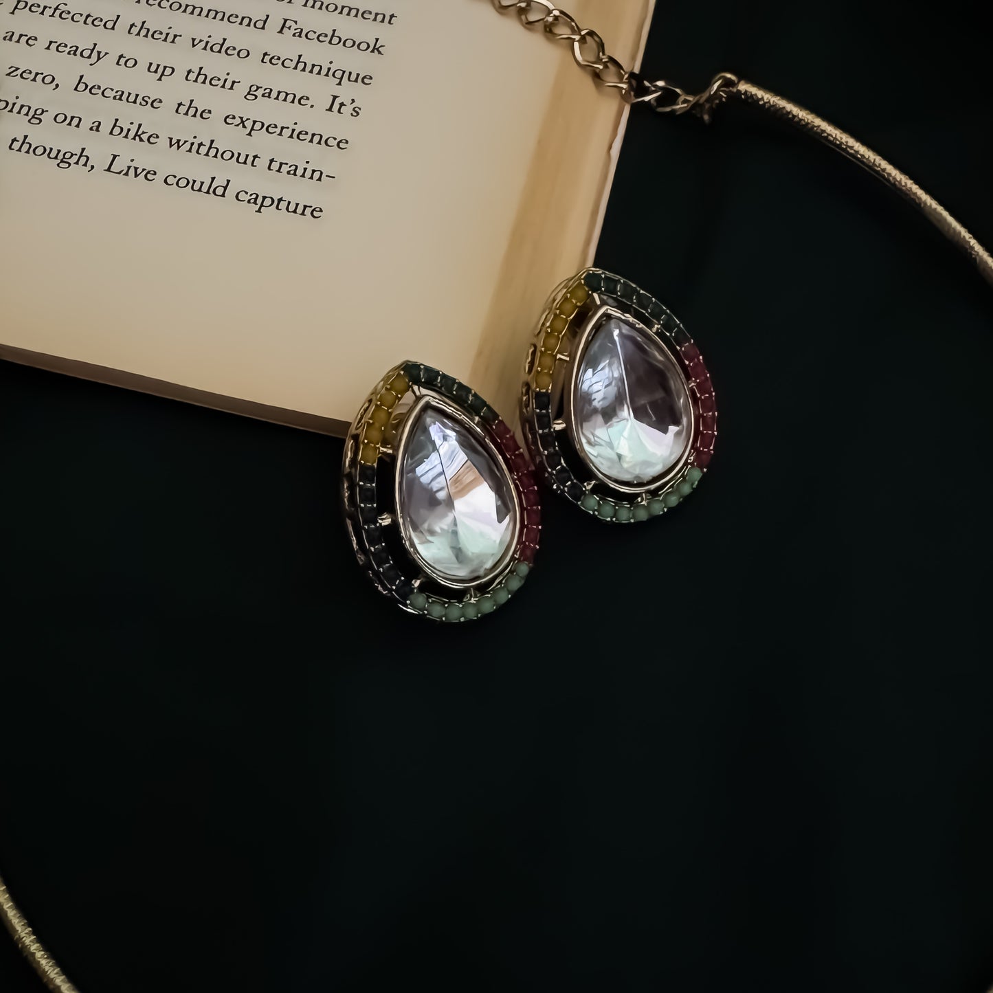 Rahina Jadau Hasli Necklace Set - Multi
