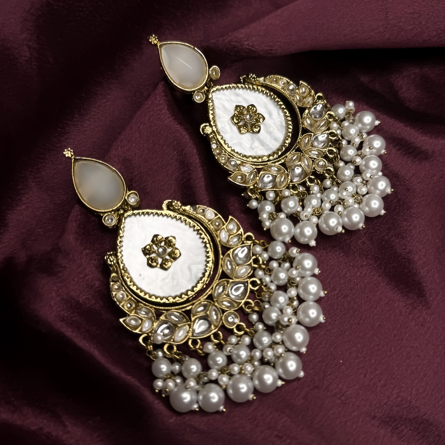 Suhana Chandbali Earrings - Golden