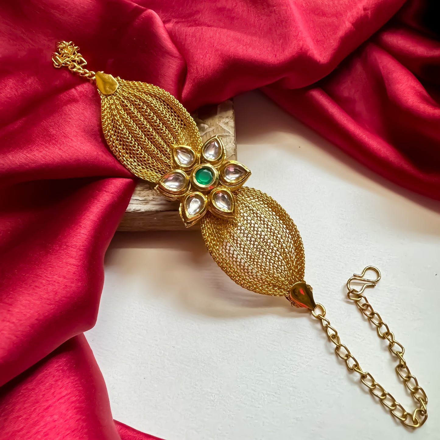 Kundan Bracelet - Green