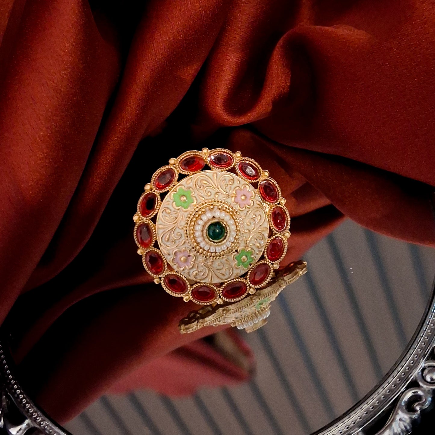 Sanchi Meenakari Ring - Pink