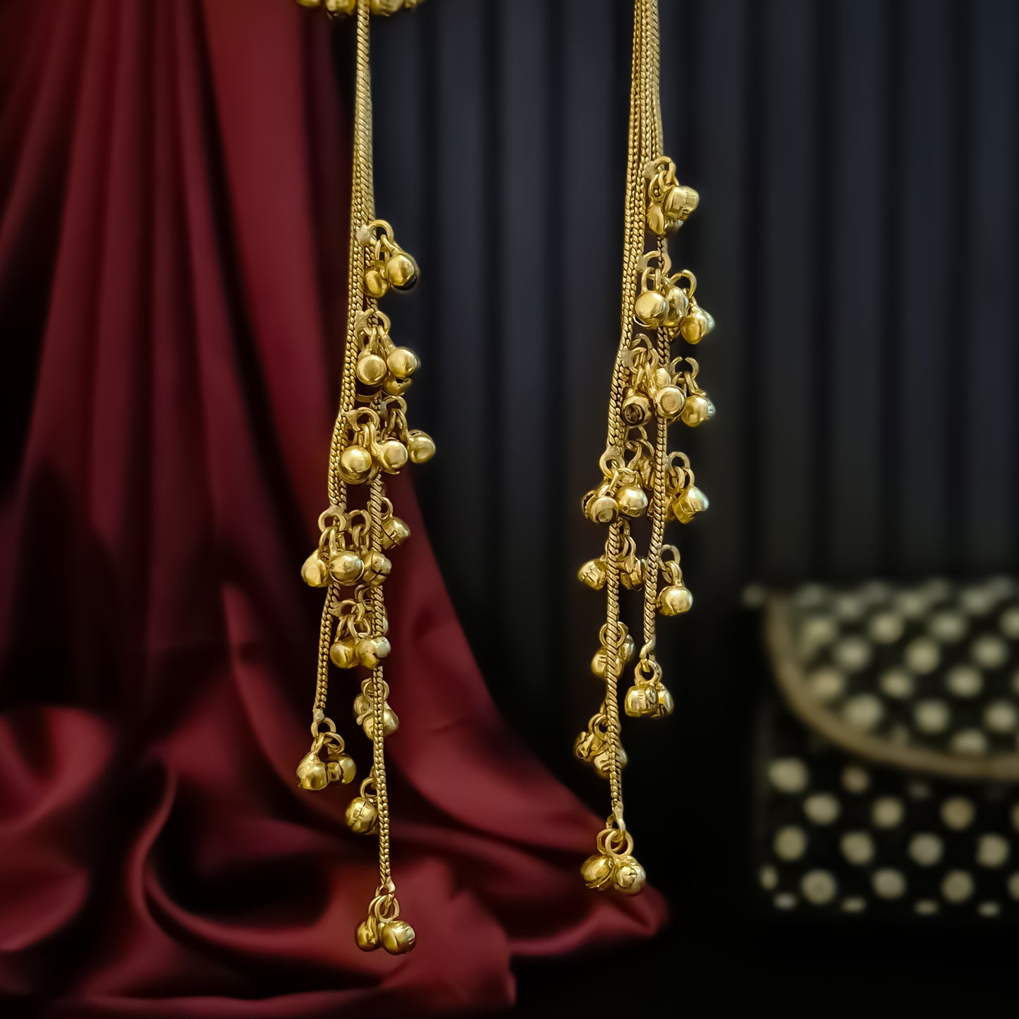 Kishwer Kashmiri Brass Dejhoor Ghungroo Earrings - Multi