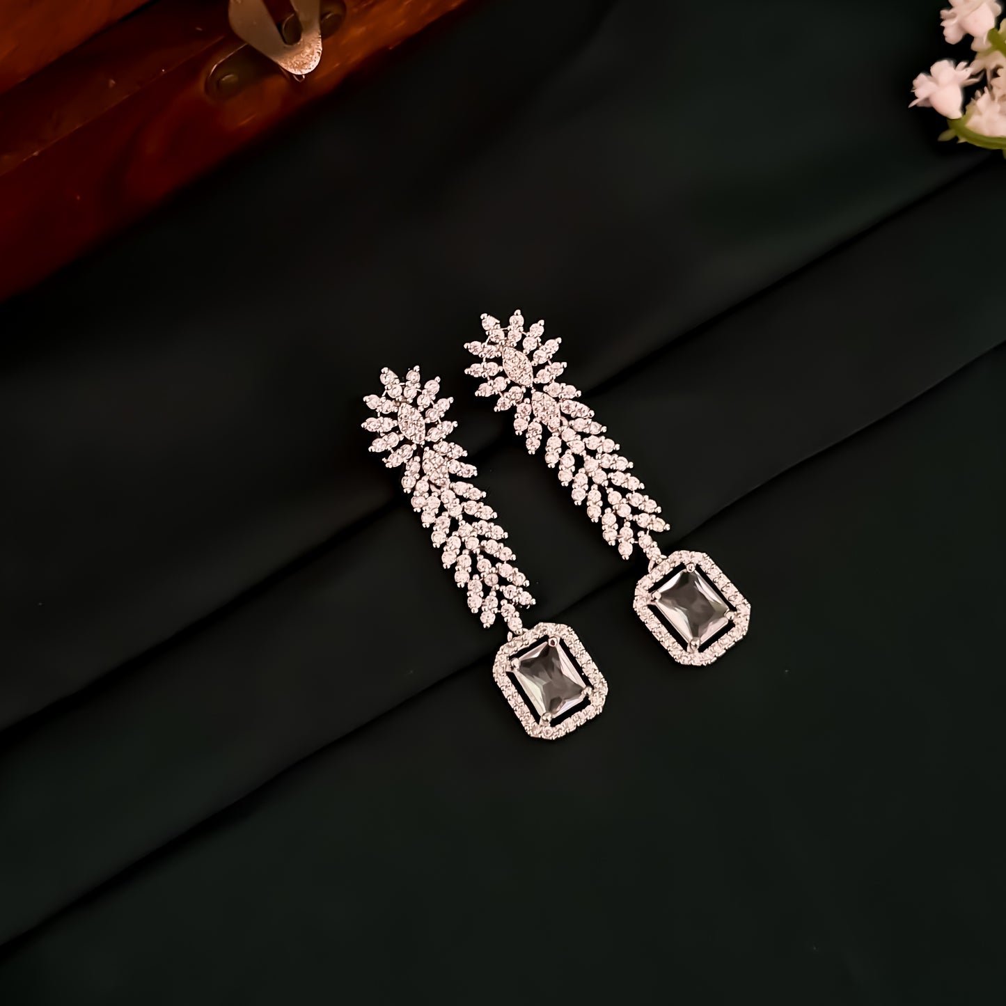 Deborah Designer Diamond Necklace Set - Crystal White