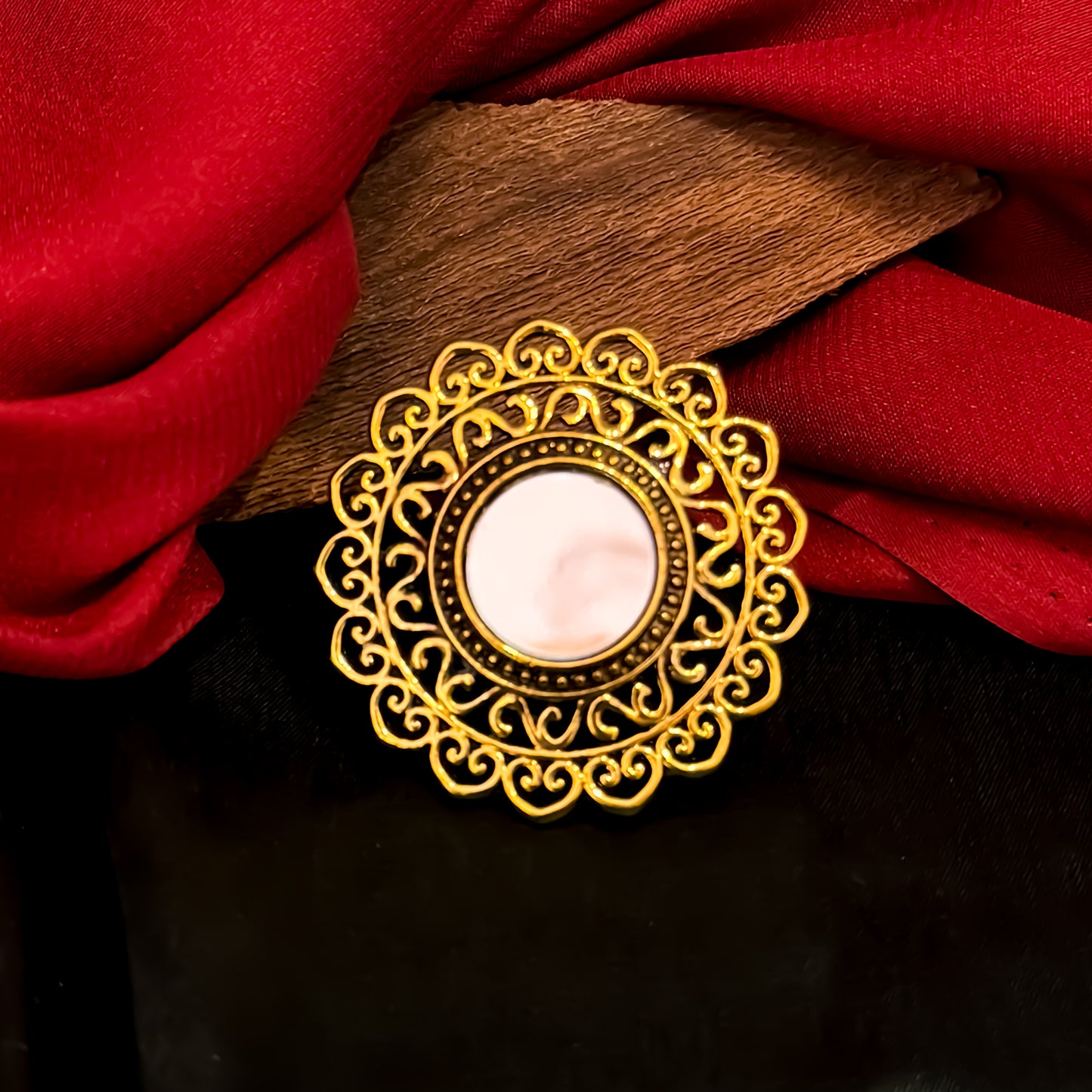 Daniyal Cocktail Adjustable Ring - Golden