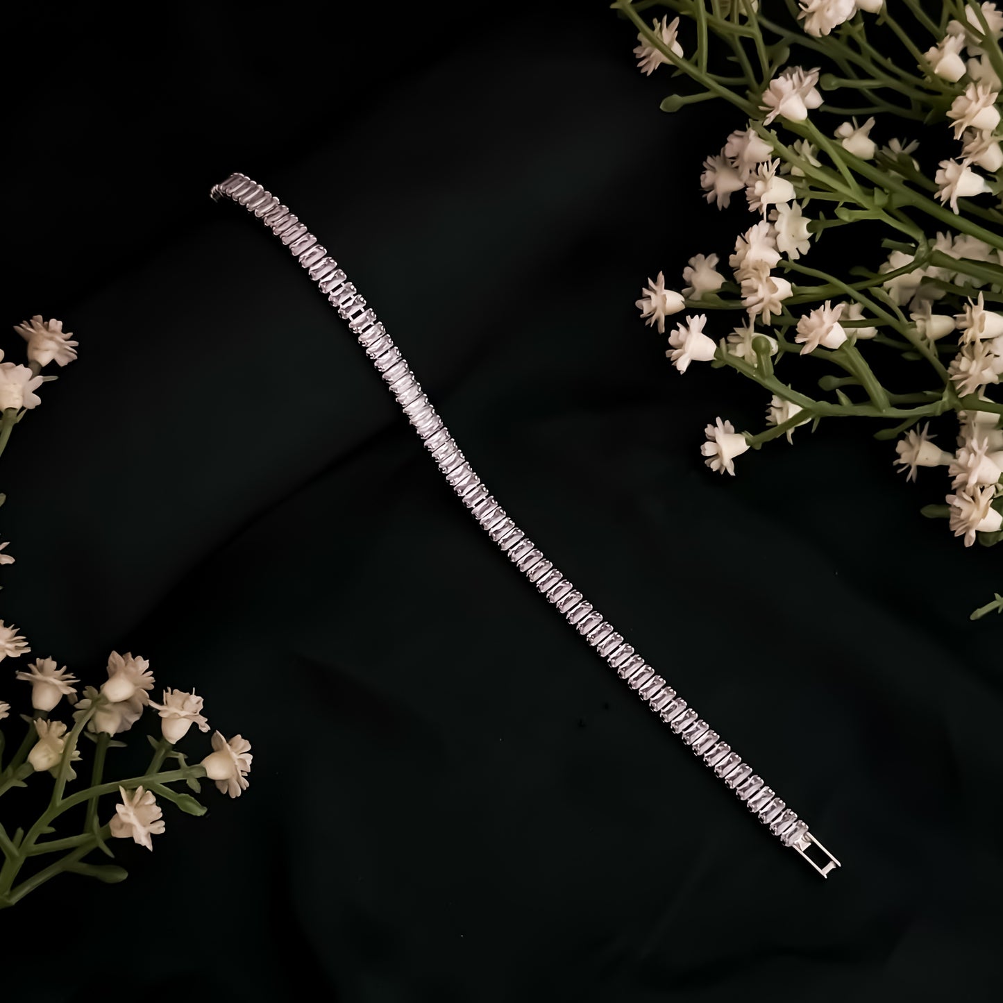 Sarah Cubin Zirconia Tennis Bracelet - Crystal White
