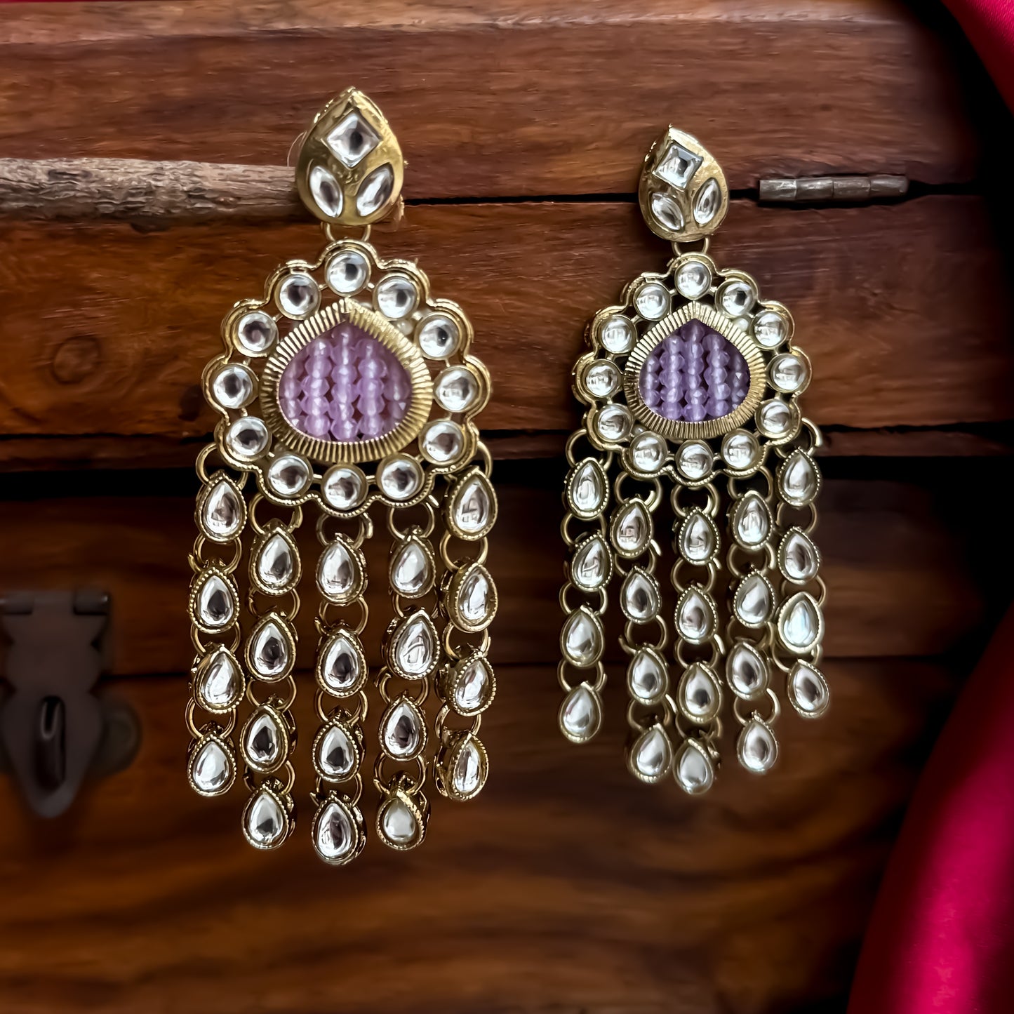 Darshana Chandbali Earrings- Lavender