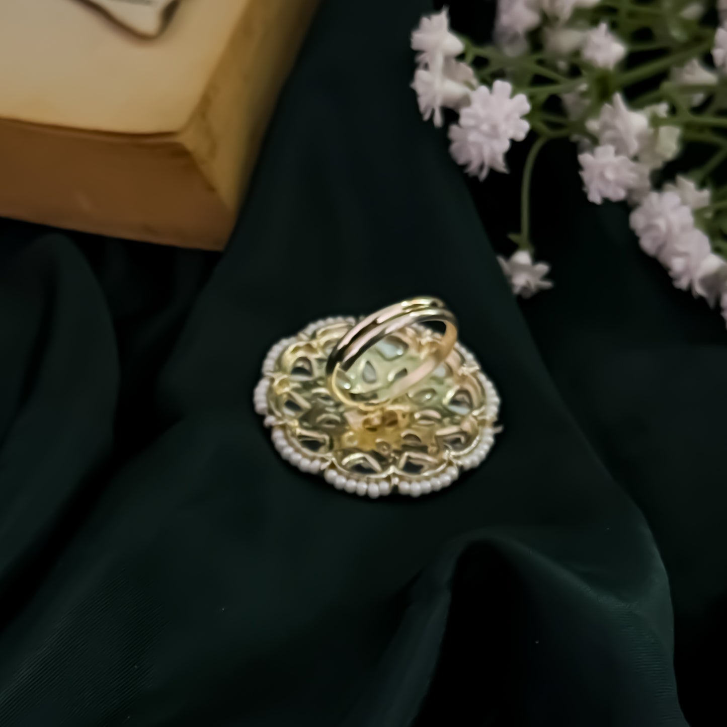 Tanisha Dabi kundan Adjustable Ring