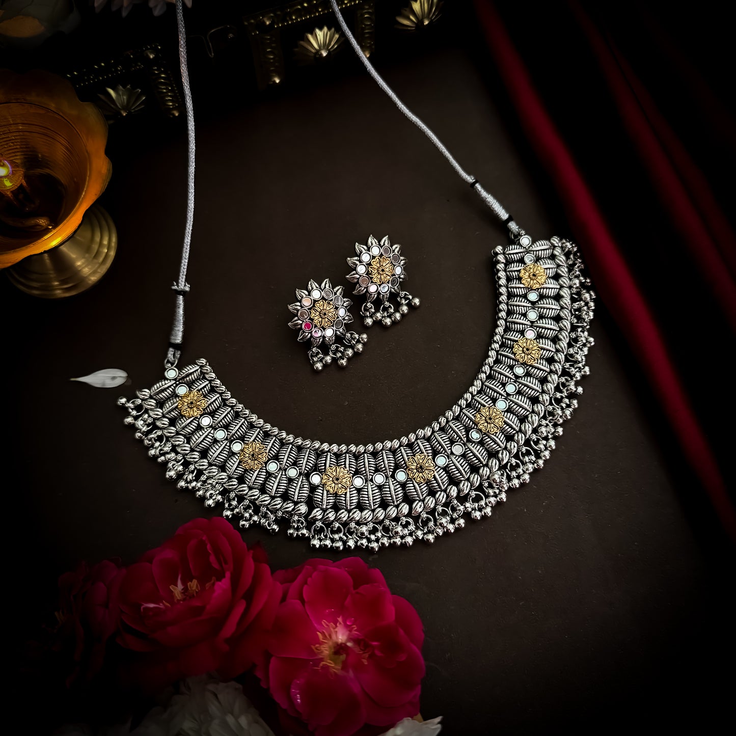 Kisani Dual Tone Necklace Set