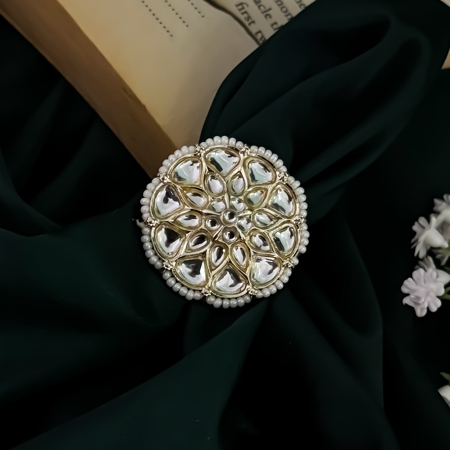 Tanisha Dabi kundan Adjustable Ring