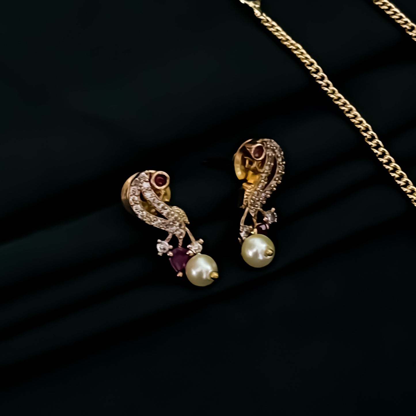 Peacock Pallete AD Necklace Set