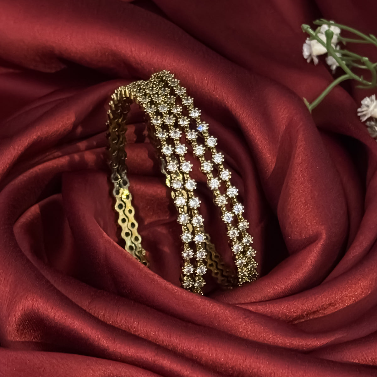 Stardust Premium AD Bangles Golden (Set of 4)