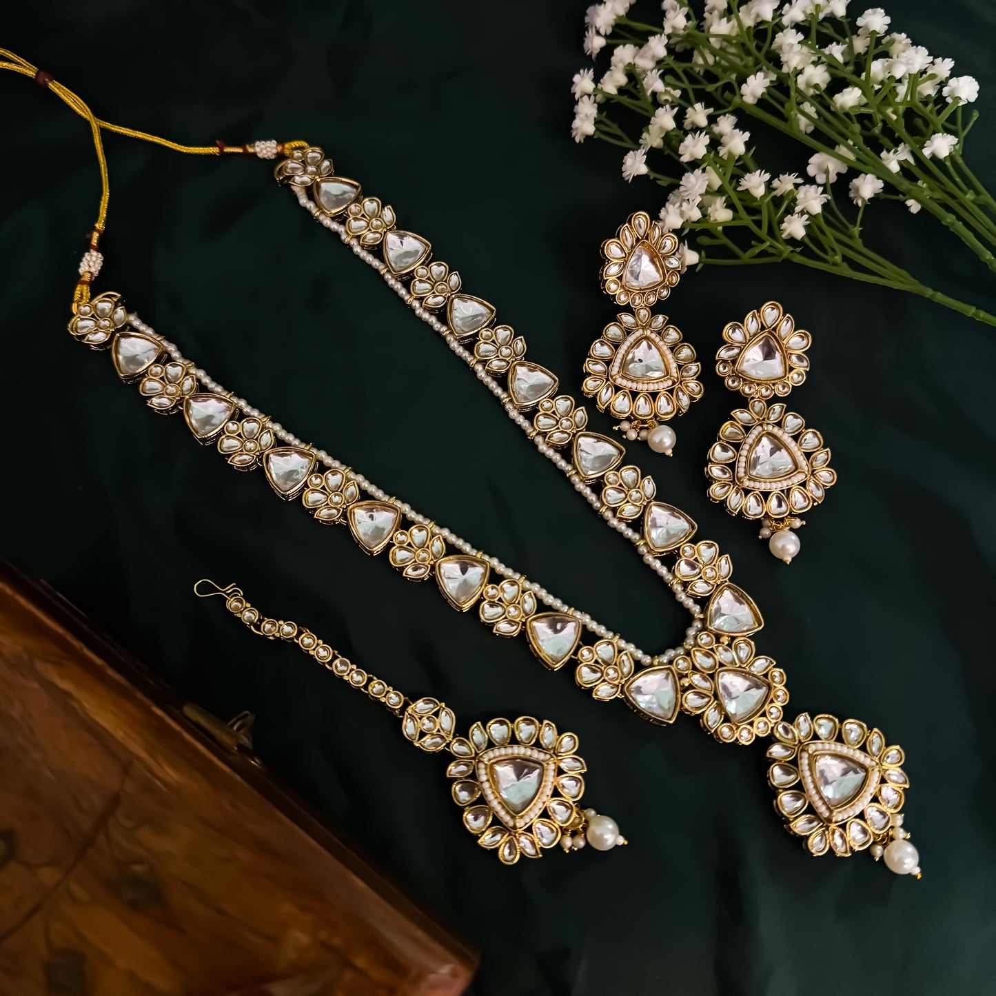 Kaushani Kundan Long Necklace Set