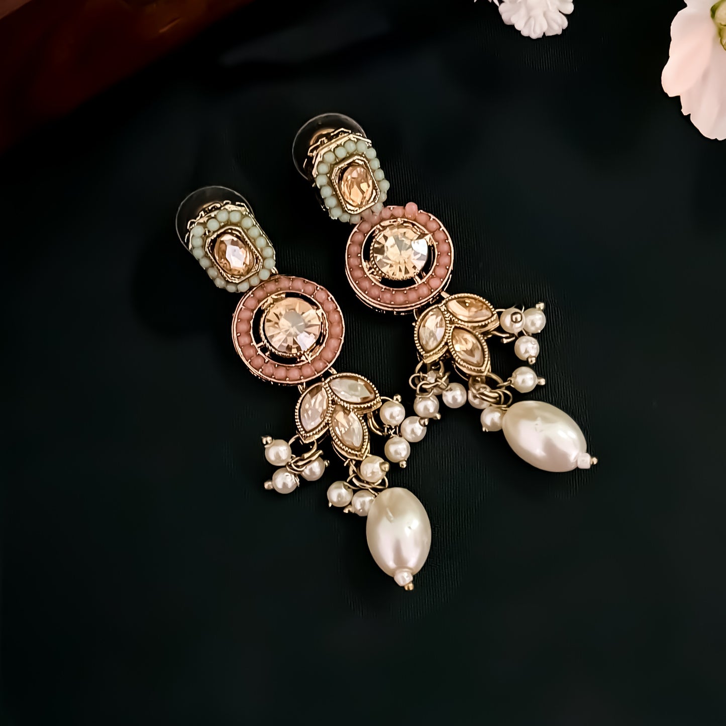 Mrunal Jadau Reverse AD Necklace Set - Multi