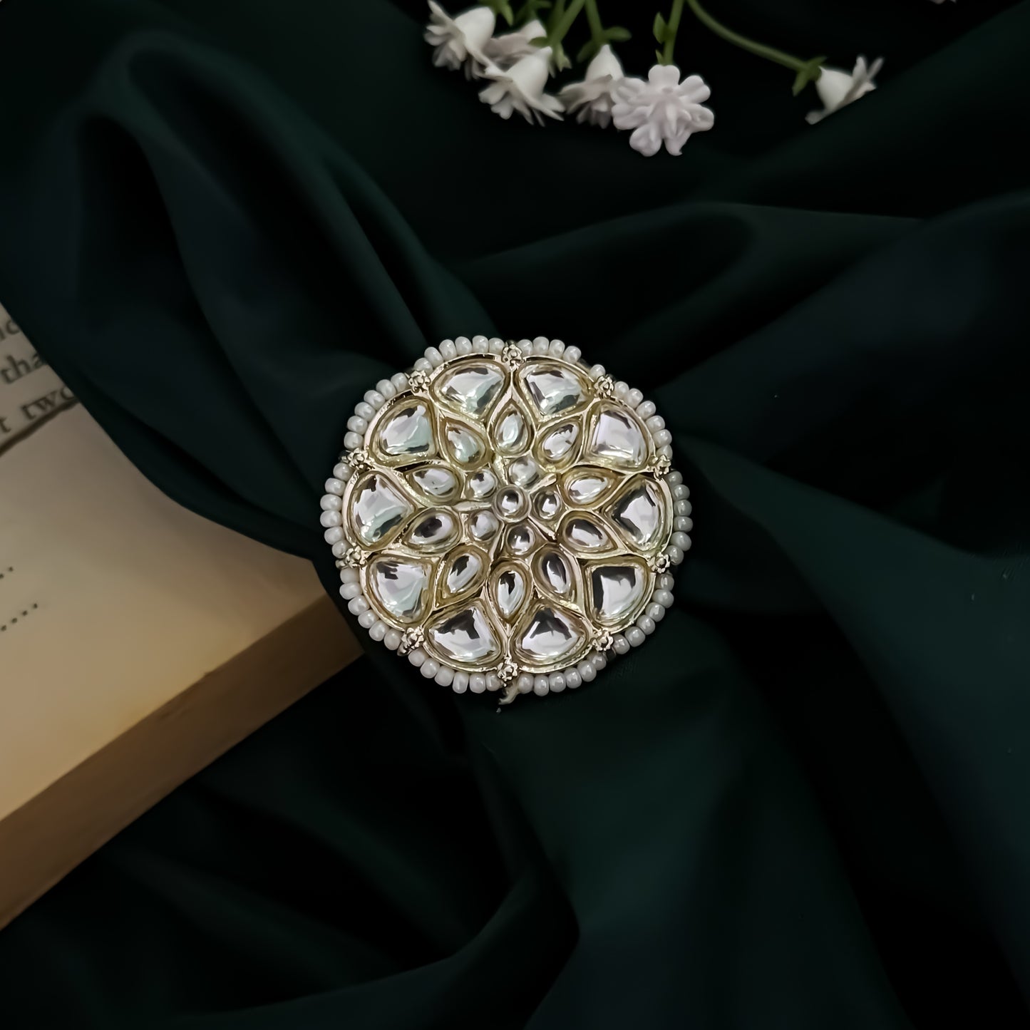 Tanisha Dabi kundan Adjustable Ring