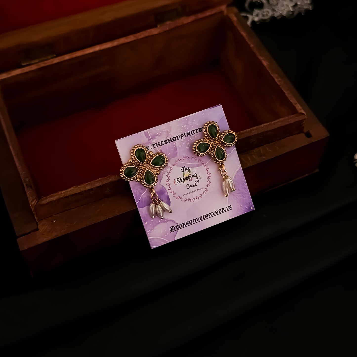 Prisha Pearl Necklace Set - Green