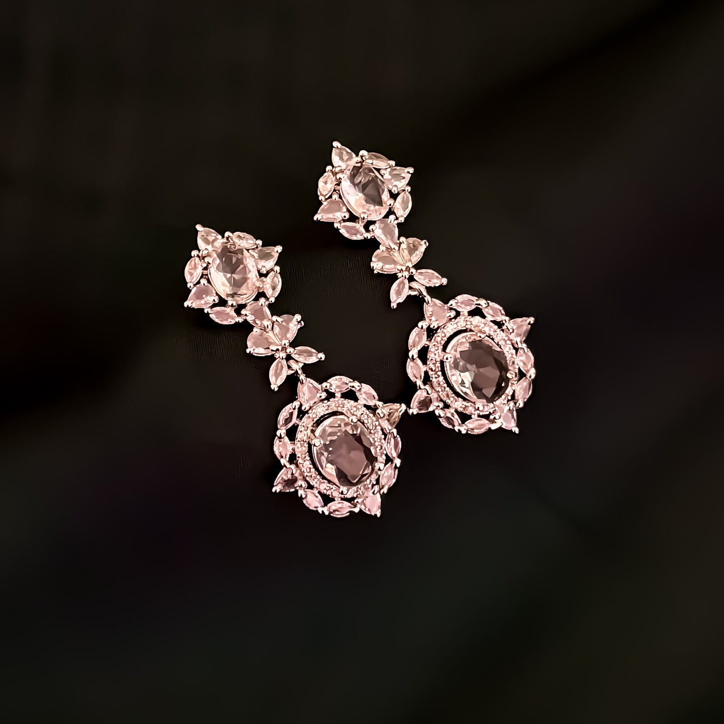 Charlotte American Diamond Necklace Set - Crystal White