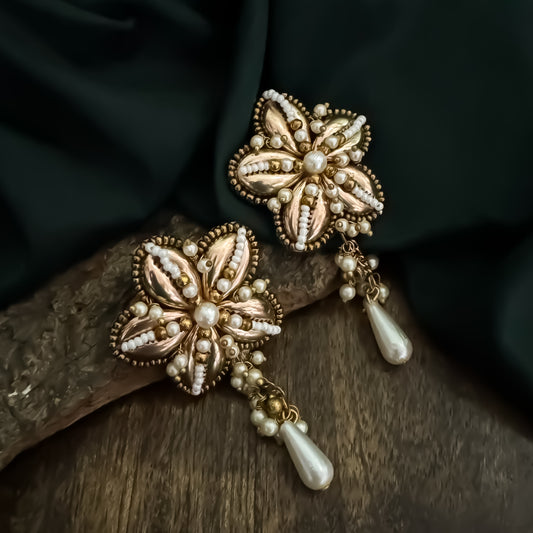 Fairy Golden Shell Embellished Earrings