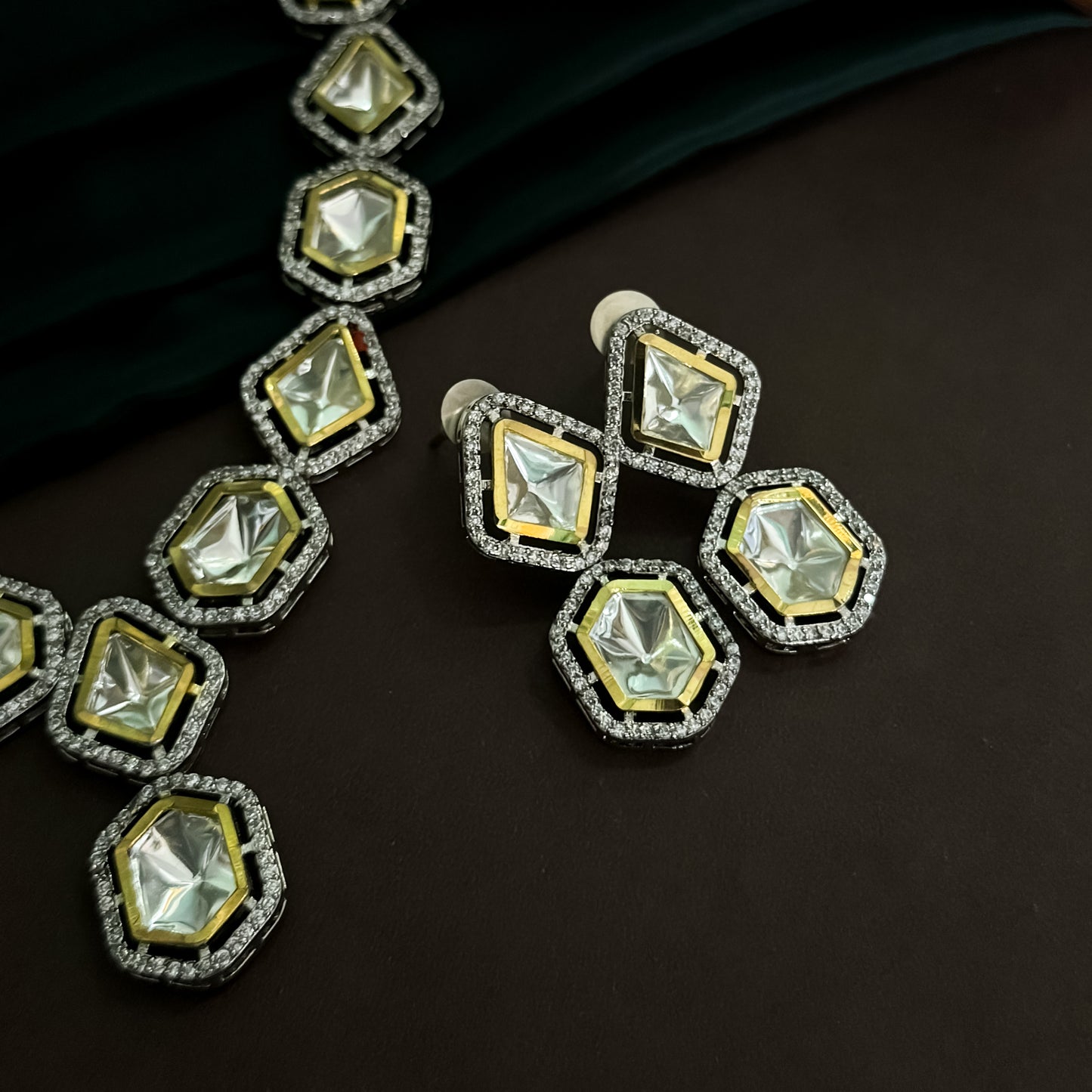 Uni Uncut Polki AD Necklace Set