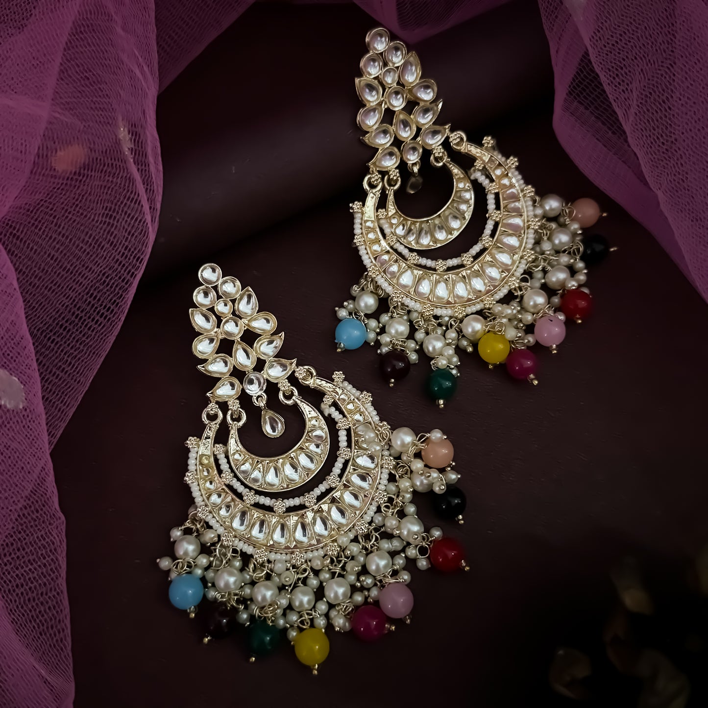 Aditi Rao Inspired Chandbali Earrings- Multi