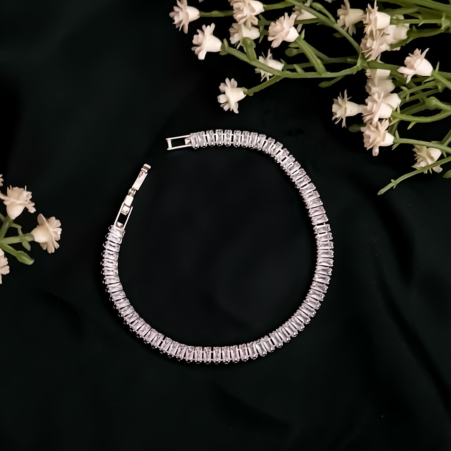 Sarah Cubin Zirconia Tennis Bracelet - Crystal White