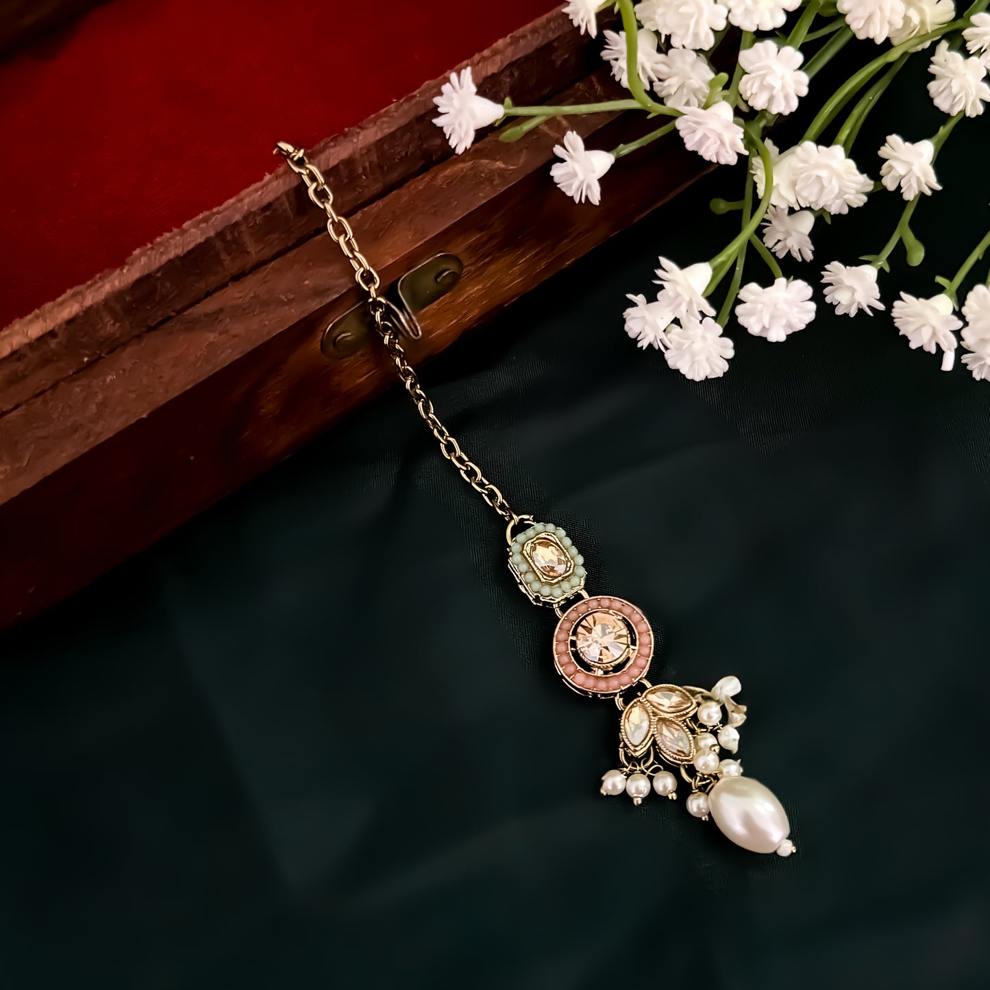 Mrunal Jadau Reverse AD Necklace Set - Multi