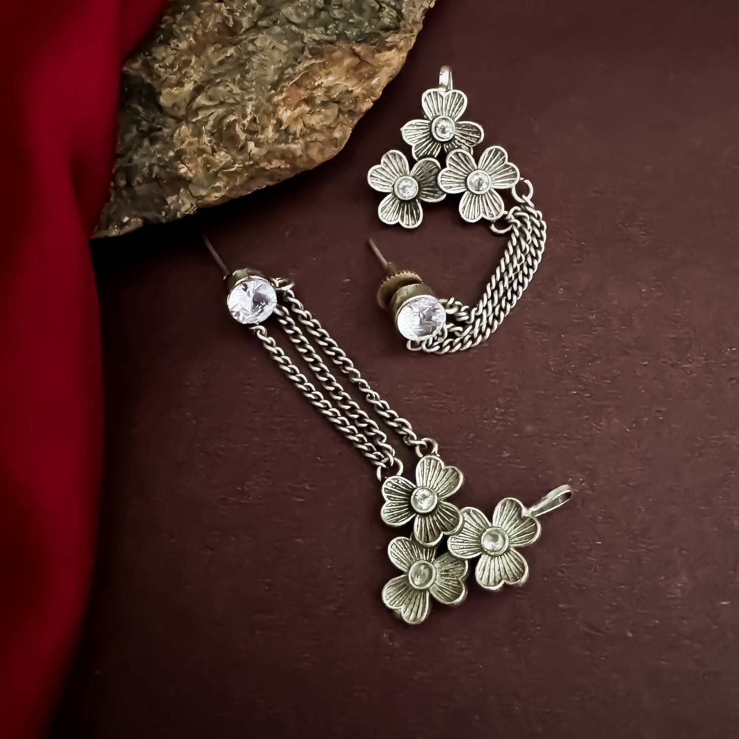 Hina Khan Inspired Earcuff Earrings-Zircon White