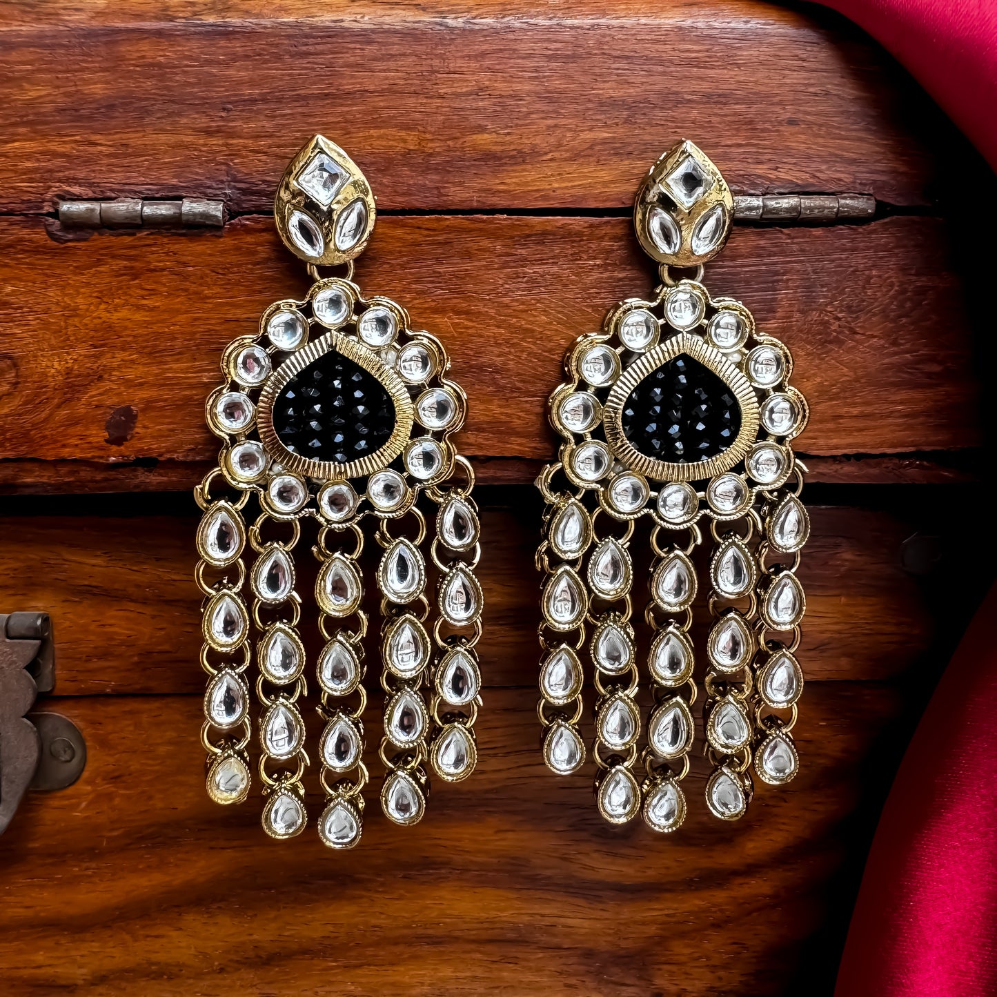 Darshana Chandbali Earrings- Black