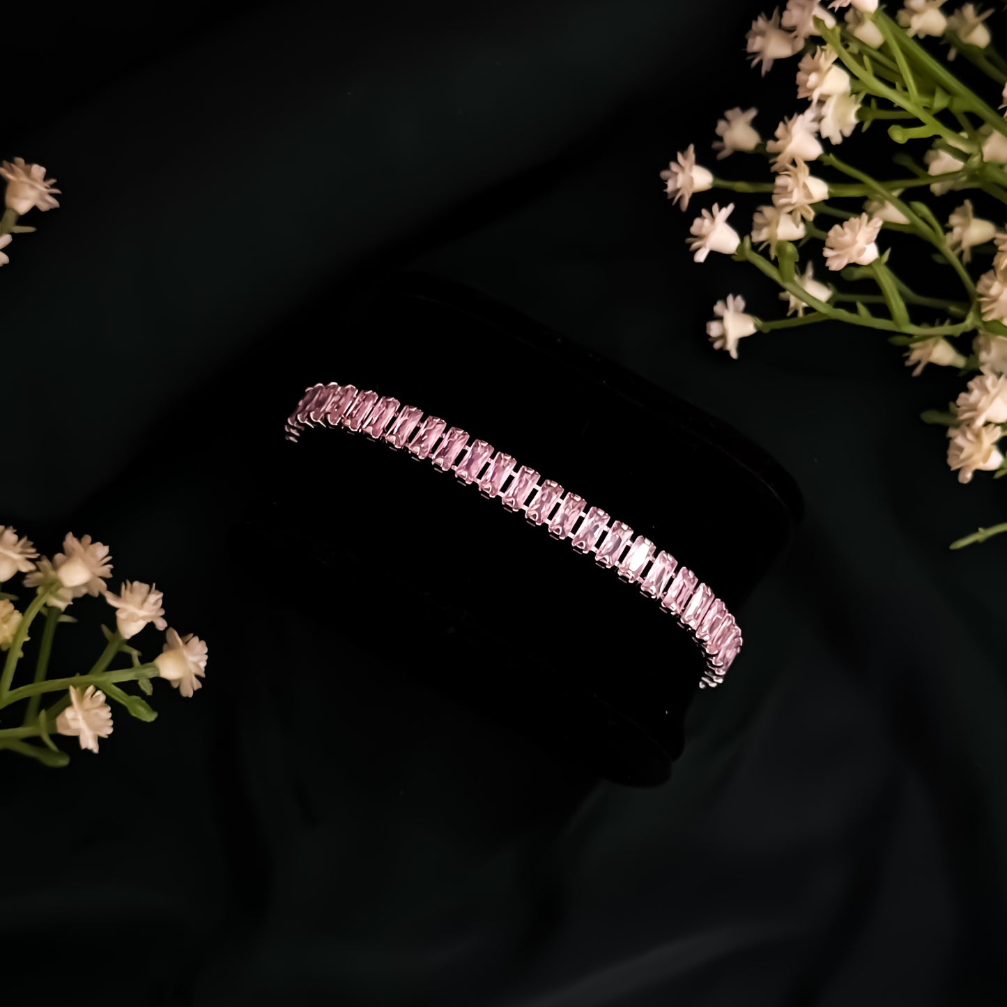 Sarah Cubin Zirconia Tennis Bracelet - Soft Pink