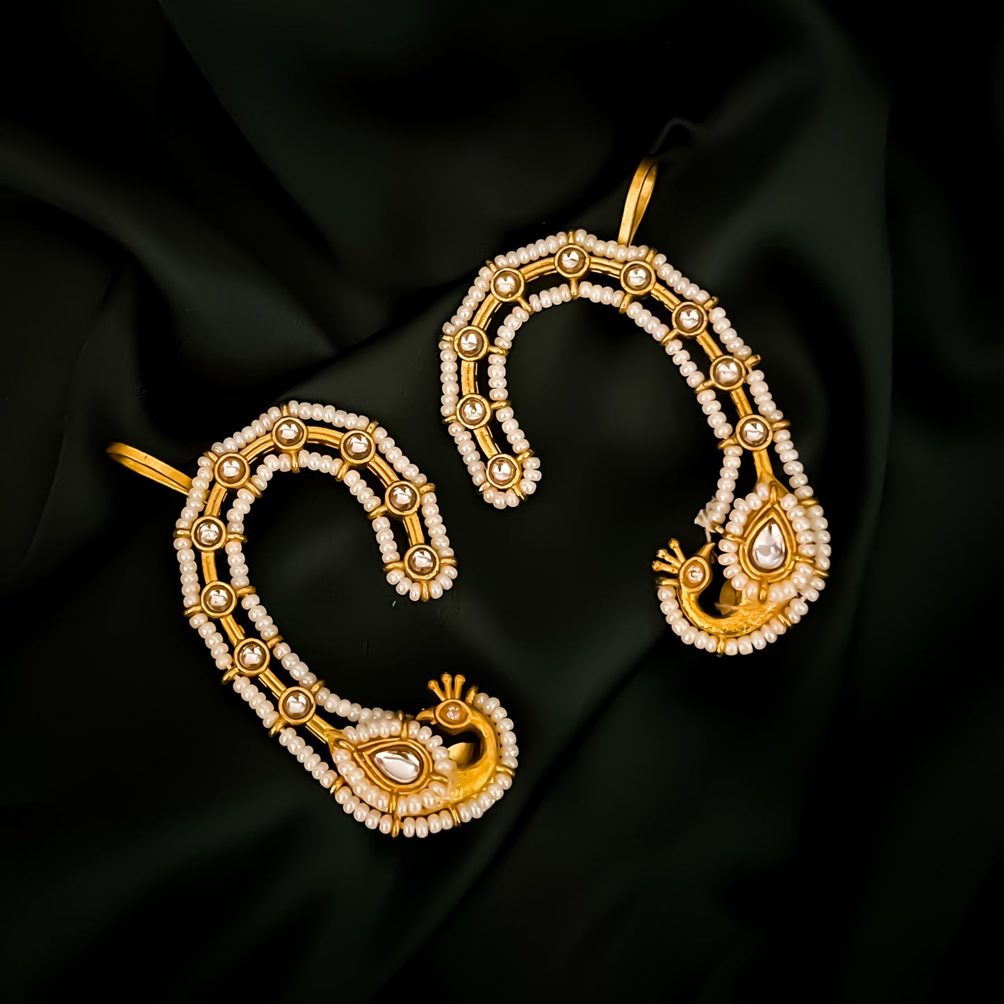 Sandhya Premium Kashmiri Brass Earcuff Earrings - Golden