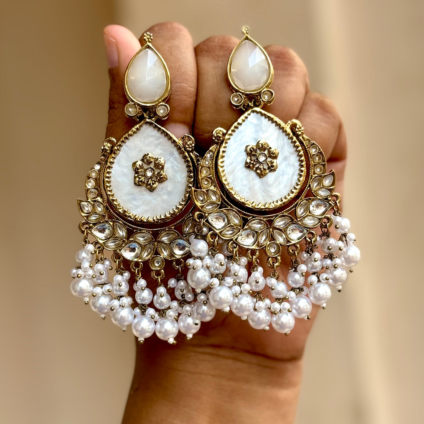 Suhana Chandbali Earrings - Golden