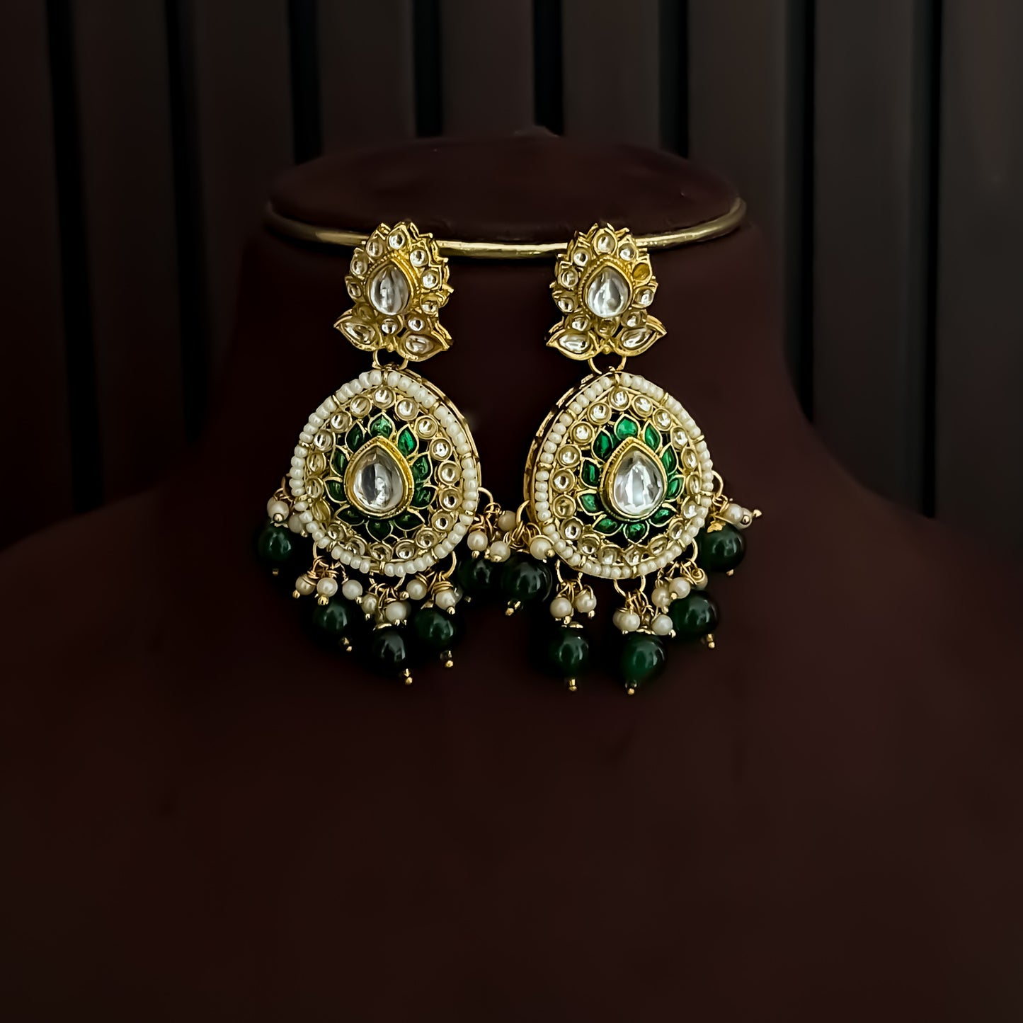Shireen Premium Meenakari Kundan Choker Necklace Set - Green