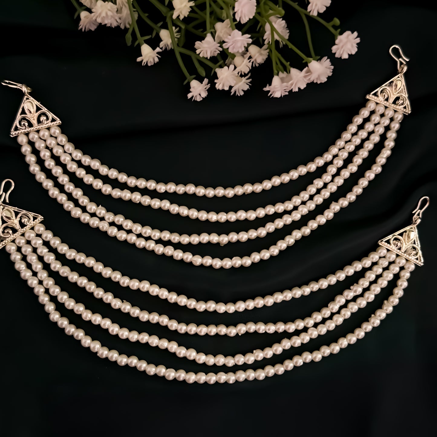 Tayani Pearl Detachable Earchains - Golden