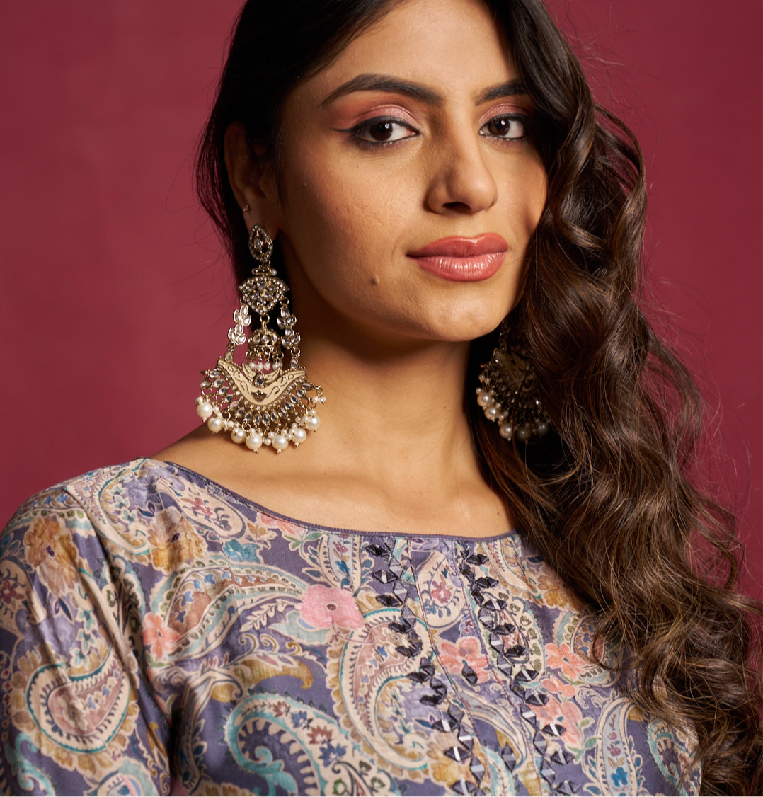 Rangat Jhumka Chandbali Earrings - Golden/Ivory