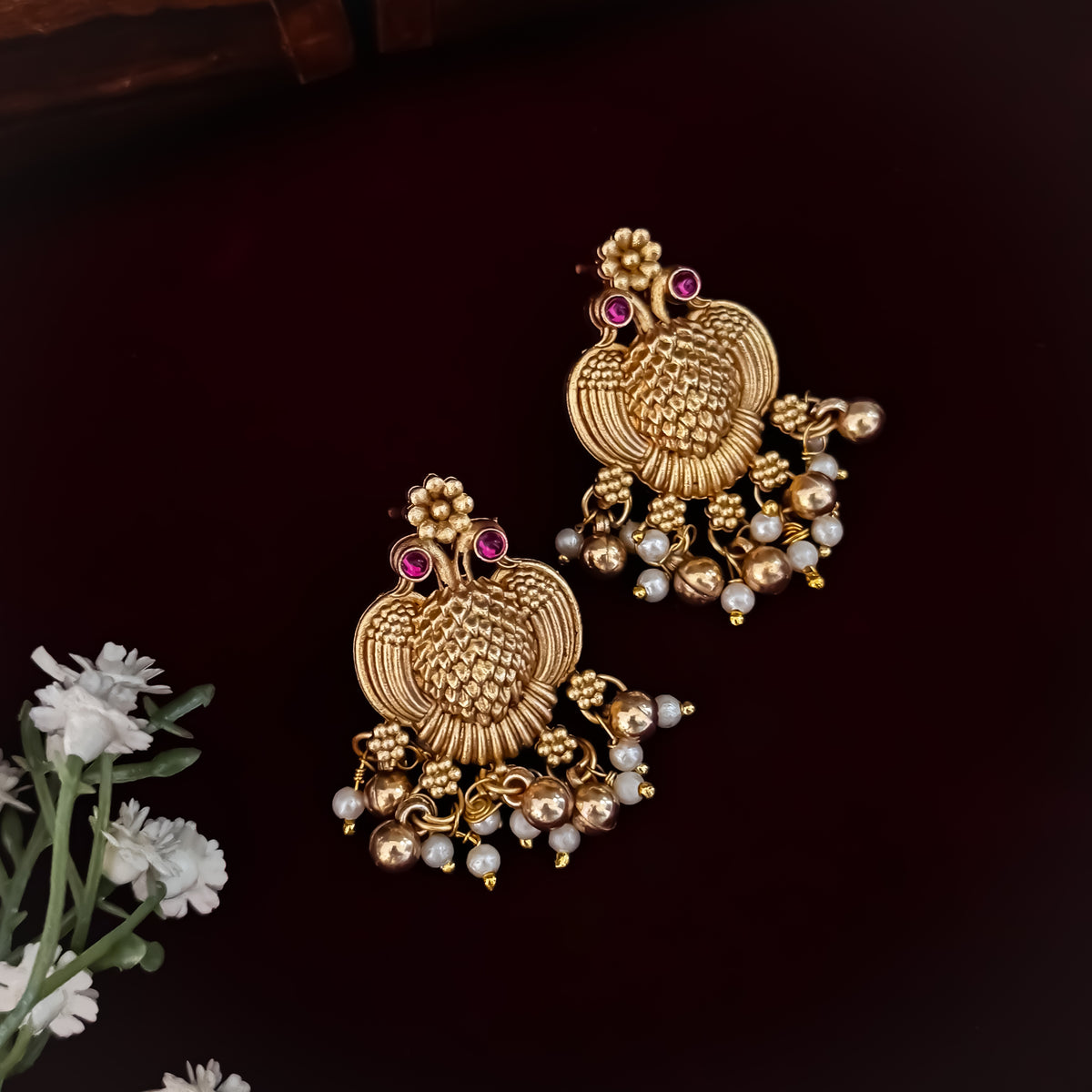Golden Navya Temple Necklace Set