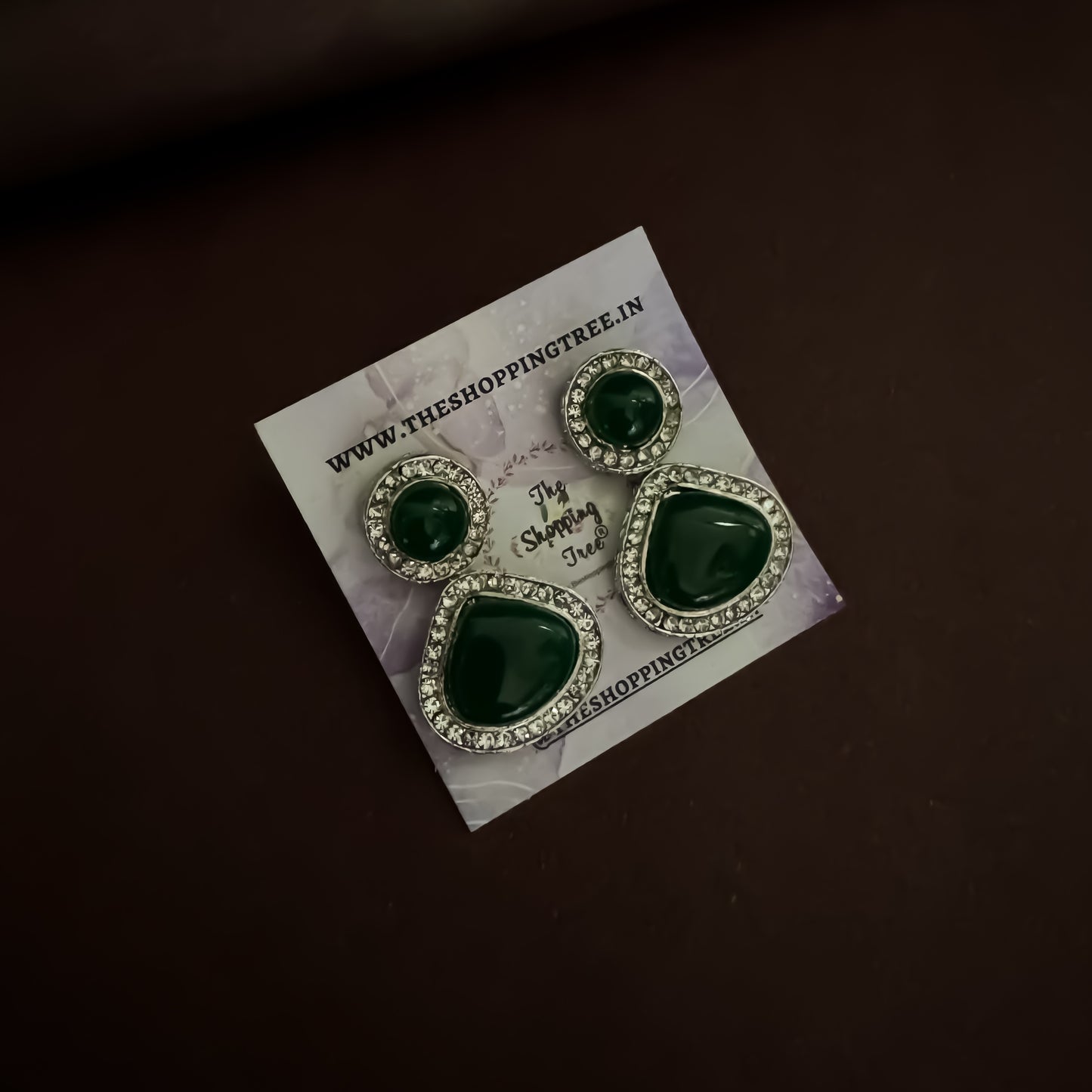 Minal Monalisa Stone Necklace Set- Green
