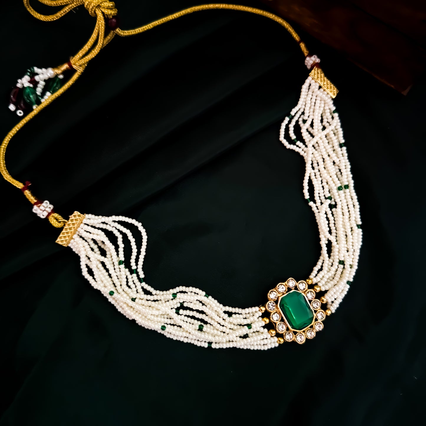 Sampada Choker Necklace Set - Green