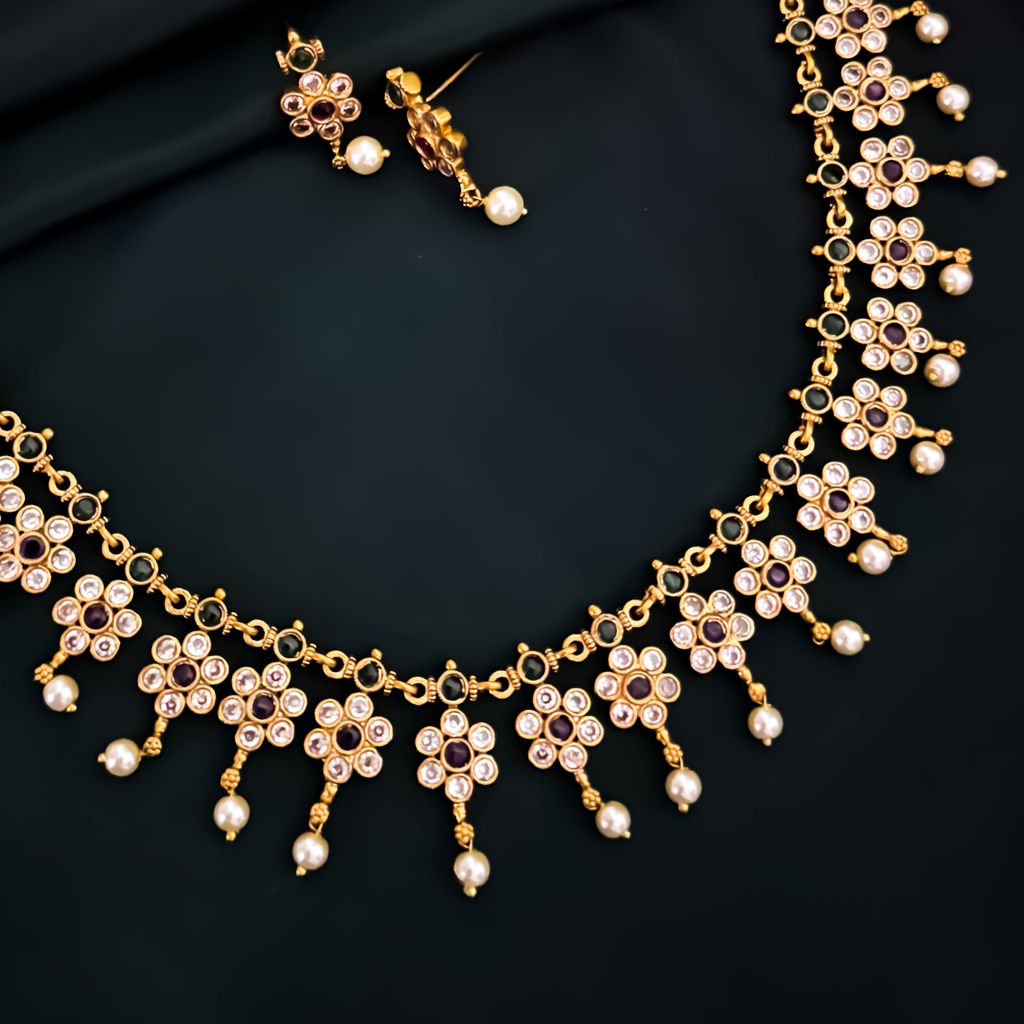 Swarna Bloom AD Necklace Set