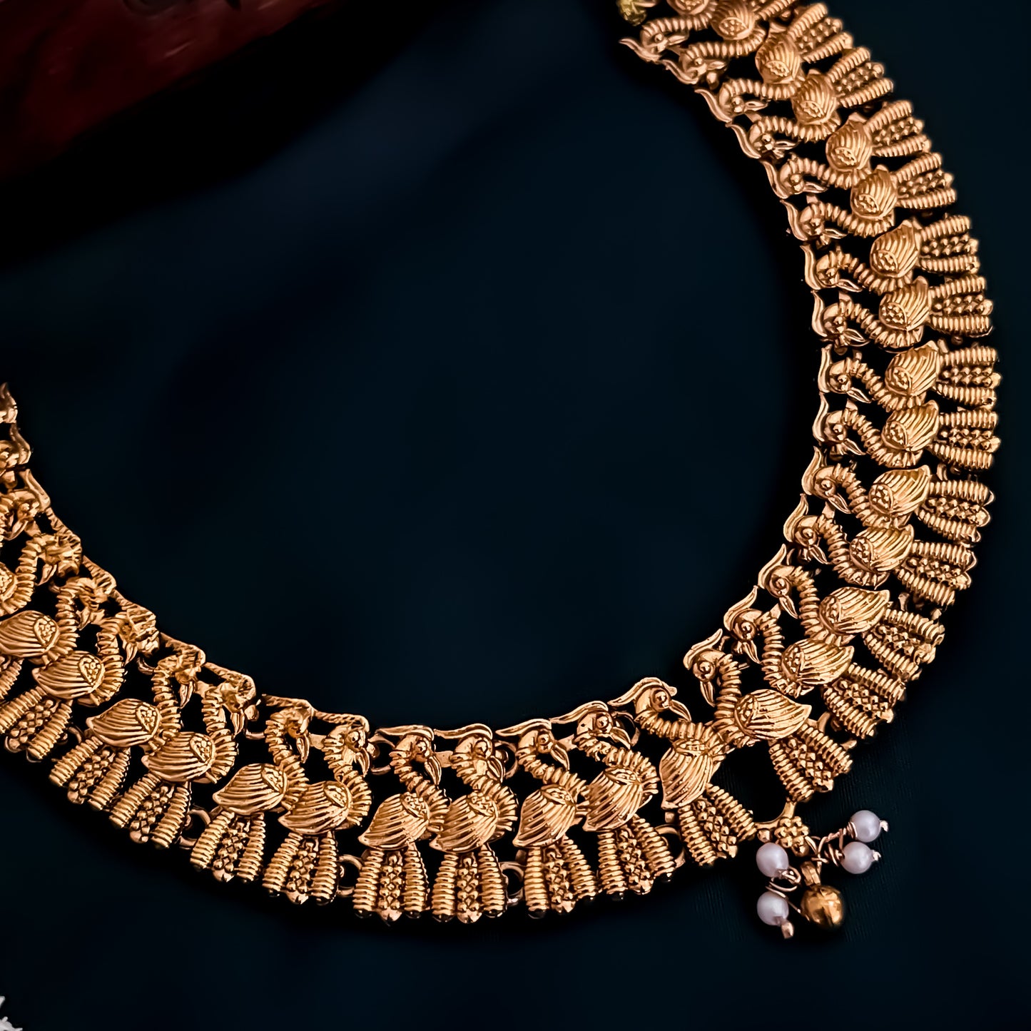 Priyati Peacock Temple Necklace Set