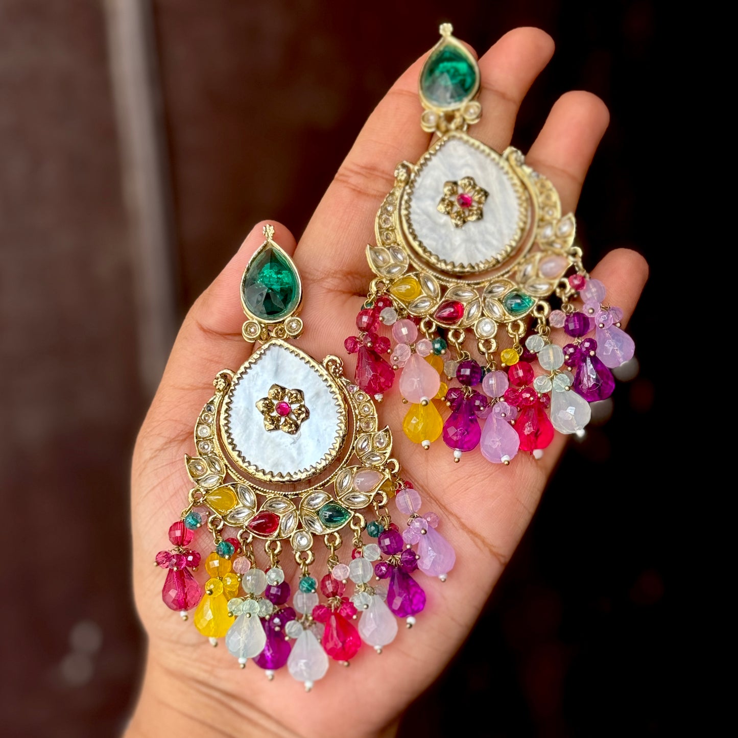 Suhana Chandbali Earrings - Multi