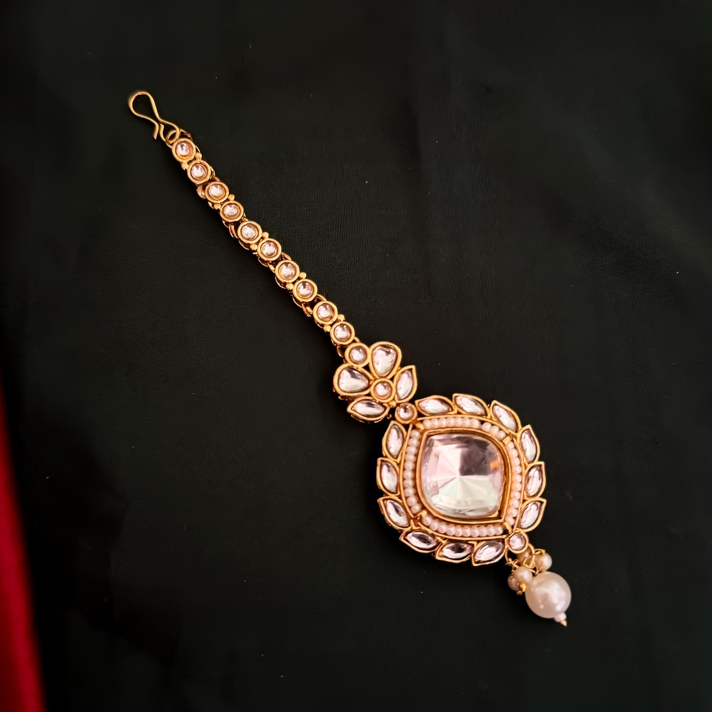 Lahari Kundan Long Necklace Set - Pink