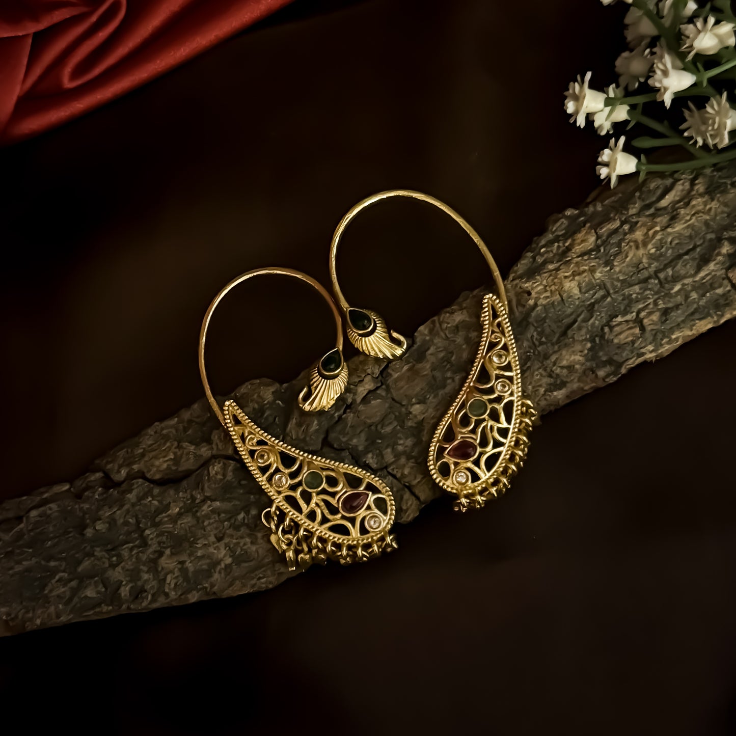 Vridhi Premium Kashmiri Brass Earcuff Earrings - Multi