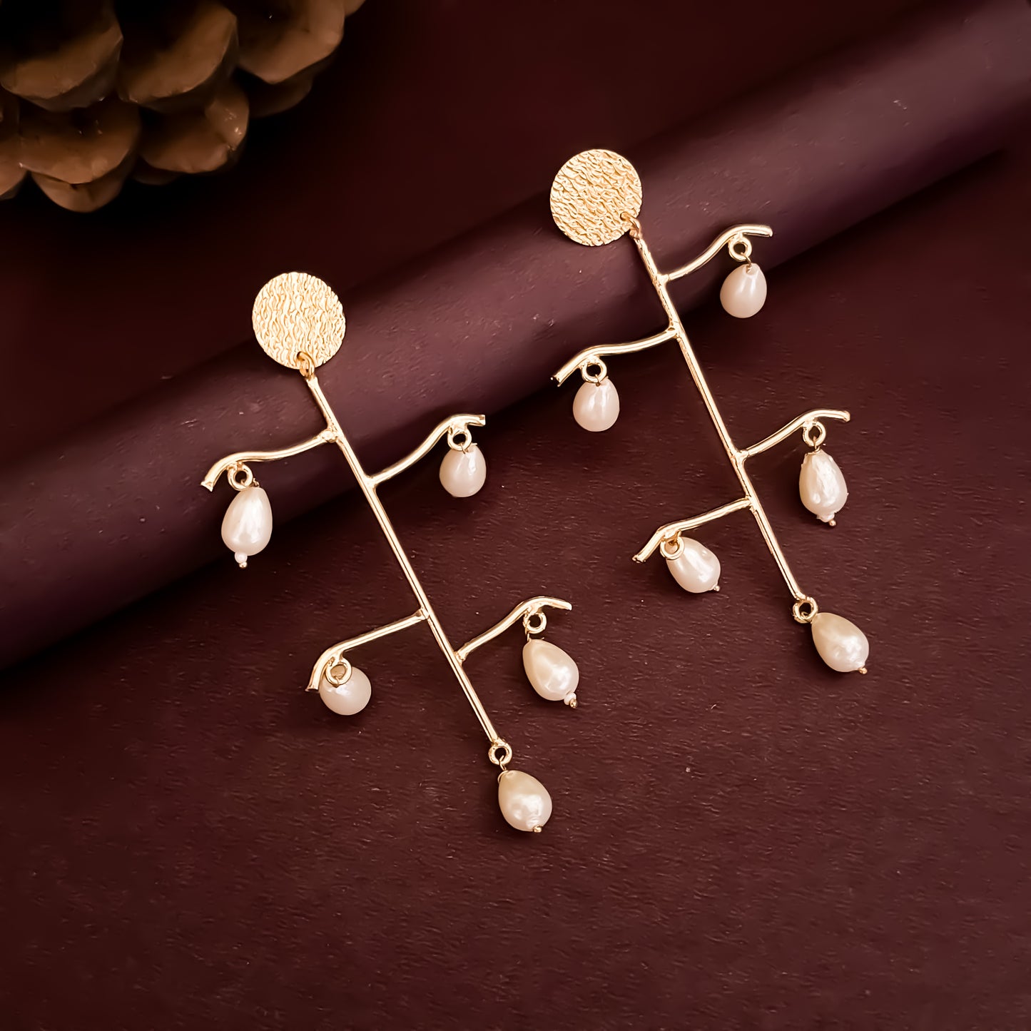 Disney Pearl Brass Earrings