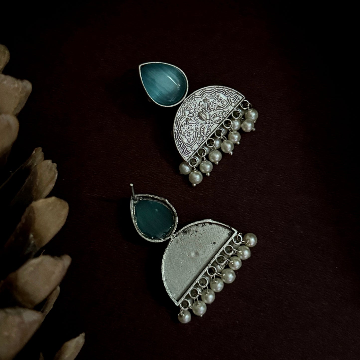 Monalisa SLA Brass Chandbali Earrings - Firoza