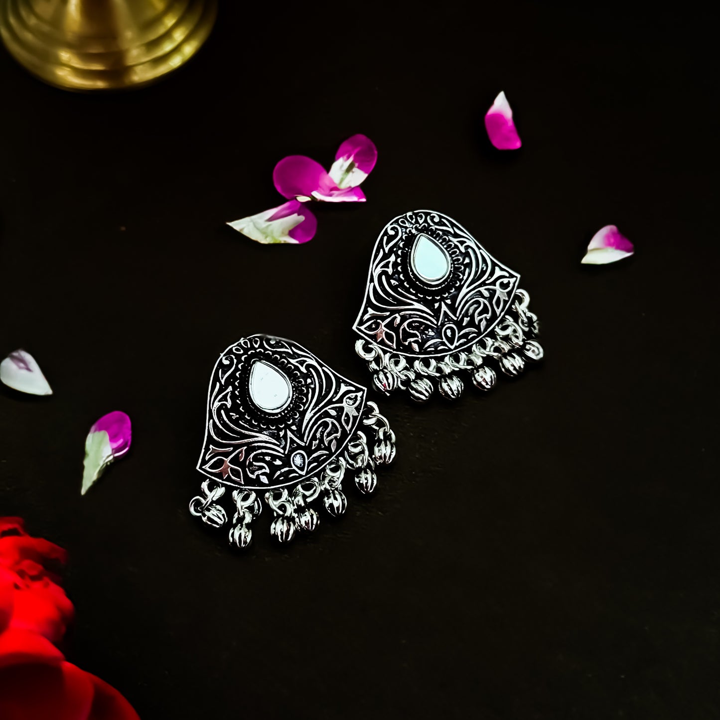 Mohini Mirror Pendand Necklace Set