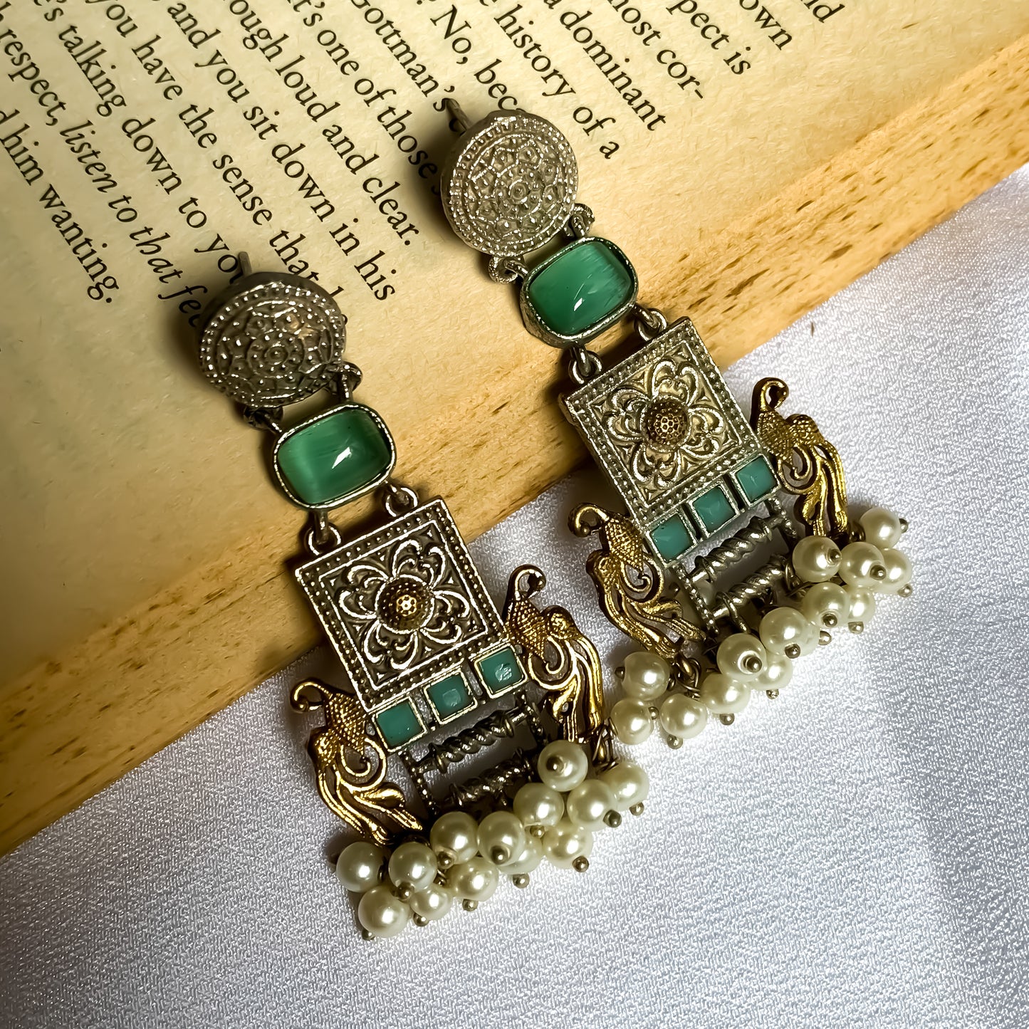 Nandini SLA Brass Earrings - Turquoise
