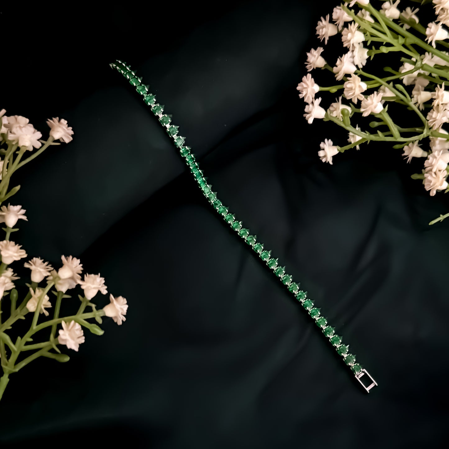 Sarah Cubin Zirconia Tennis Bracelet - Green
