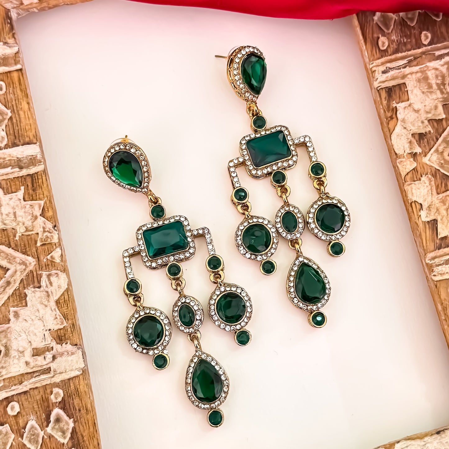 Divika Celebrity Inspired Chandbali Earrings - Green